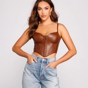 Pleather corset top